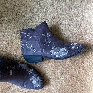 Patrizia Suede Embroidered Bootie